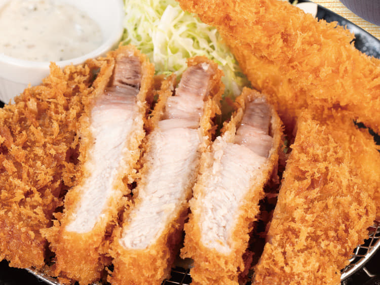【海老セール】超厚切りリブロースかつ&海老フライ2尾定食