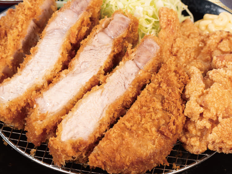 超厚切りリブロースかつ&大判唐揚げ定食