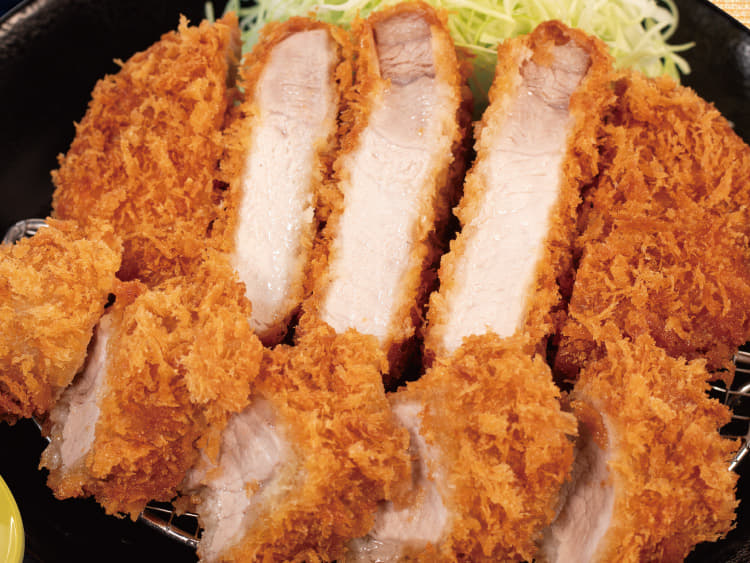 超厚切りリブロースかつ&国産雪国育ち丸太ヒレかつ(1本)定食