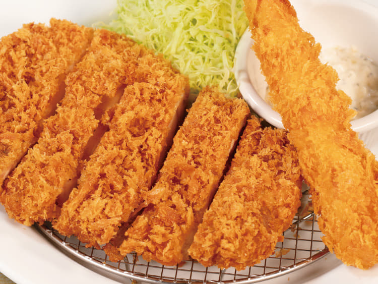 ジャンボチキンかつ&海老フライ1尾定食