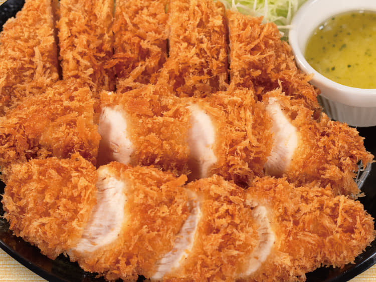 ロースかつ＆ガーリックソースチキンむねかつ２本定食
