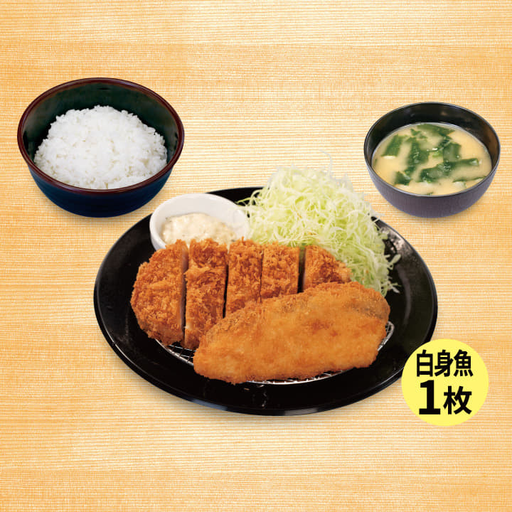 ロースかつ＆白身魚フライ定食