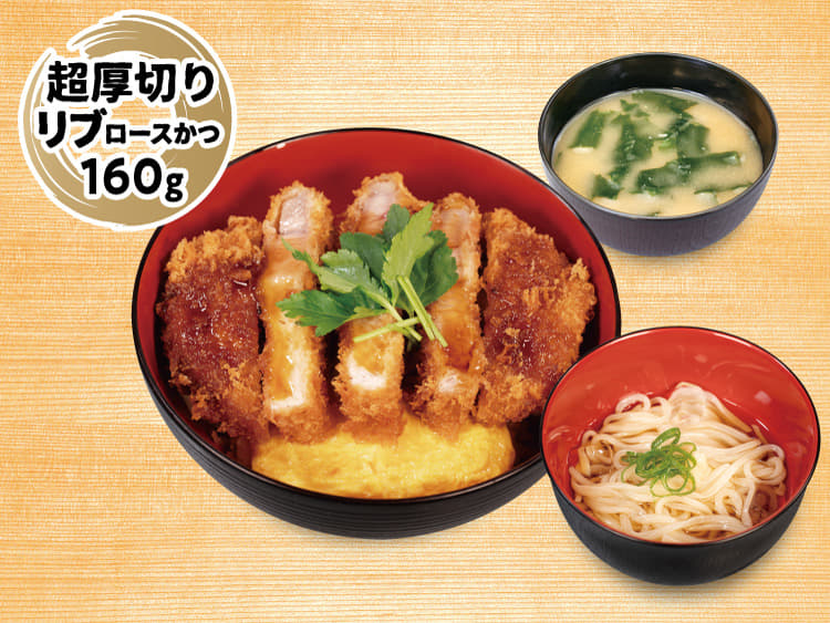 “超厚”リブロースand玉子のタレかつ丼ミニうどんセット