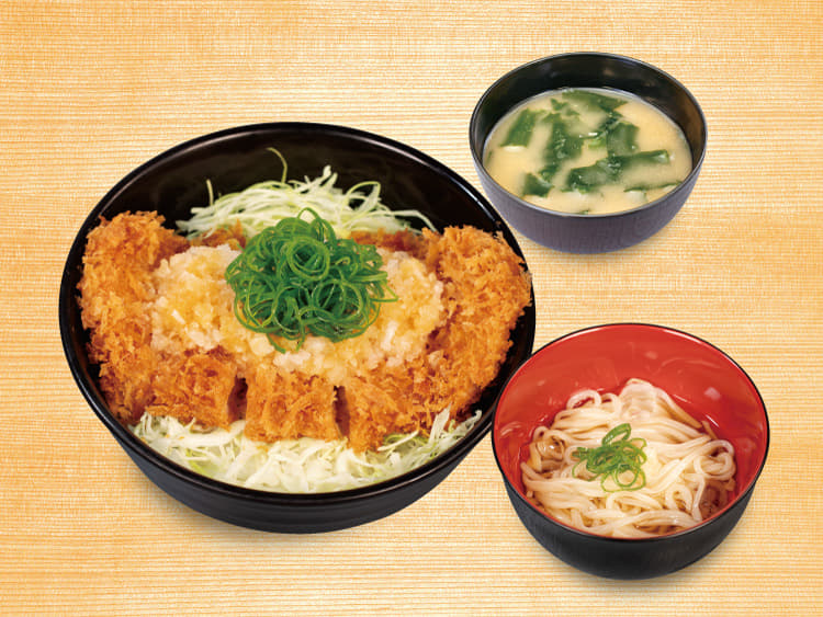 鬼おろしポン酢ロースかつ丼ミニうどんセット