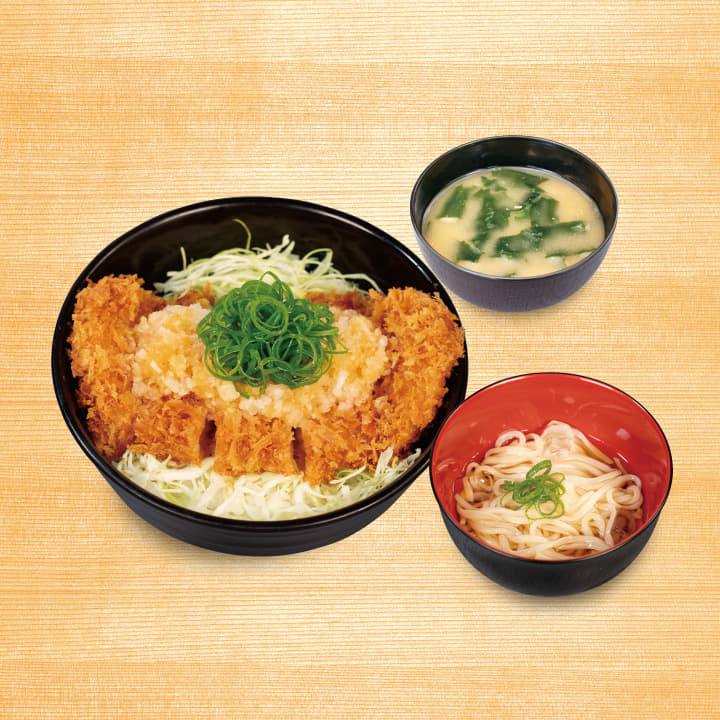 鬼おろしポン酢ロースかつ丼ミニうどんセット