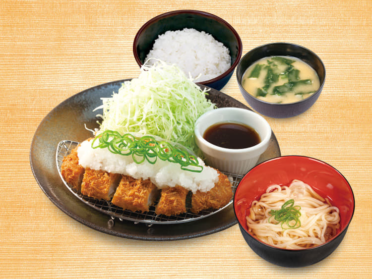 鬼おろしポン酢ロースかつ定食ミニうどんセット