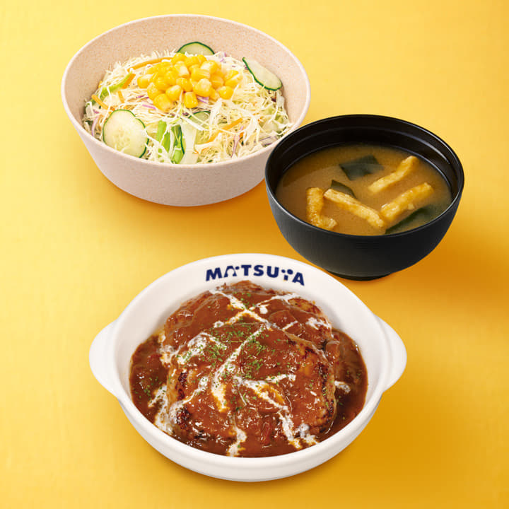 ブラウンソースハンバーグ生野菜セット