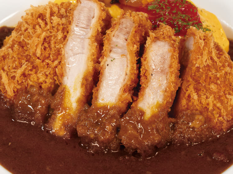 超厚切りリブロースかつオムレツ欧風ビーフカレー