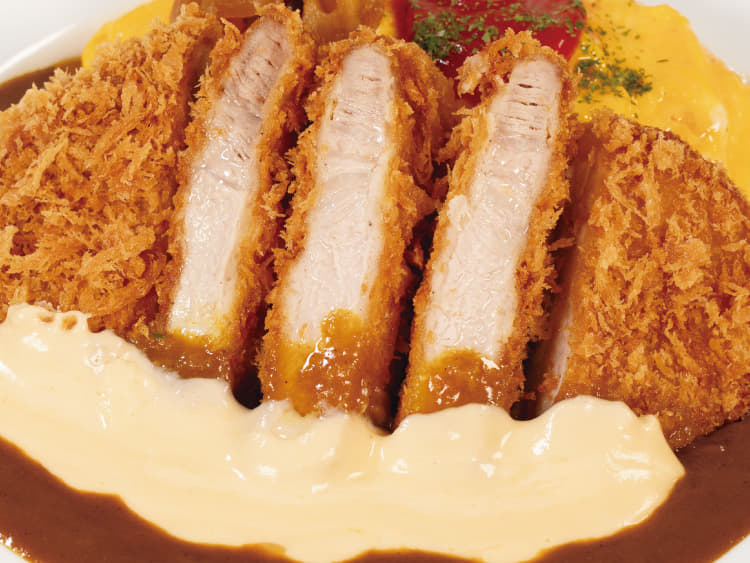 超厚切りリブロースかつオムレツカレー トッピングチーズ
