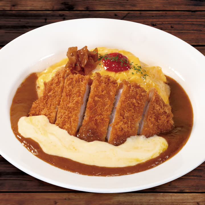 ロースかつオムレツカレー　トッピングチーズ