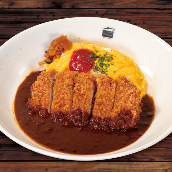 ロースかつオムレツスパイシーカレー