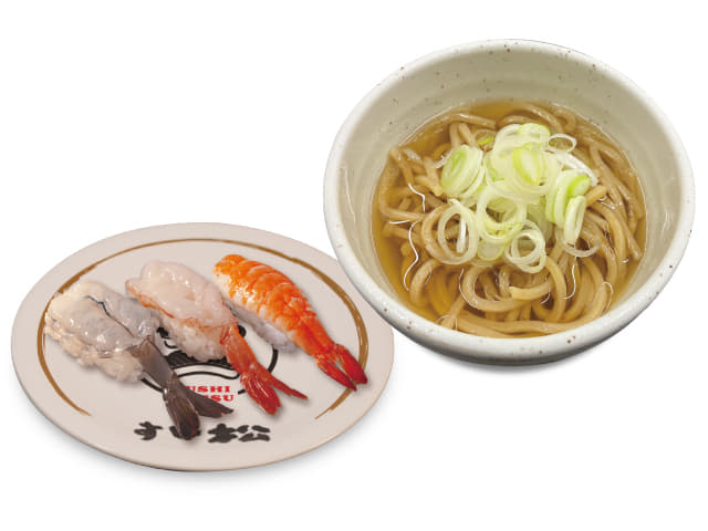 舎鈴監修！本格冷やかけ麺とエビ３貫盛りセット