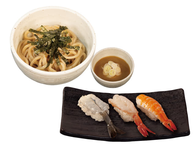 舎鈴監修！本格つけ麺とエビ３貫盛りセット
